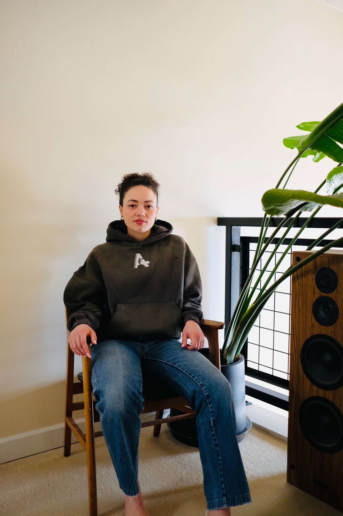 A+ Frayed Sunfade Boxy Hoodie